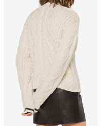 Женский белый вязаный свитер от Saint Laurent