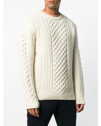 Мужской белый вязаный свитер от Sunspel