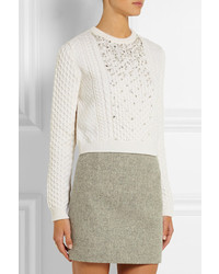 Женский белый вязаный свитер от Miu Miu