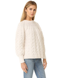 Женский белый вязаный свитер от Demy Lee