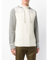 Мужской белый вязаный свитер от Sacai