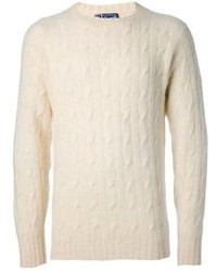 Мужской белый вязаный свитер от Drumohr