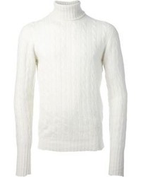 Мужской белый вязаный свитер от Drumohr