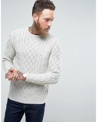 Мужской белый вязаный свитер от Farah