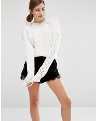 Женский белый вязаный свитер от Fashion Union