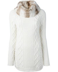 Женский белый вязаный свитер от Fedeli
