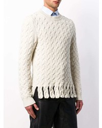 Мужской белый вязаный свитер от JW Anderson