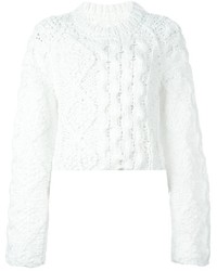 Женский белый вязаный свитер от Maison Margiela