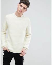Мужской белый вязаный свитер от Mango