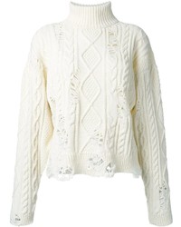 Женский белый вязаный свитер от Miharayasuhiro
