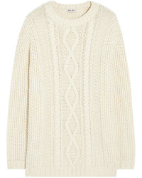 Женский белый вязаный свитер от Miu Miu