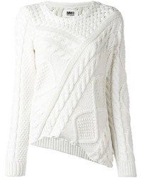 Женский белый вязаный свитер от MM6 MAISON MARGIELA