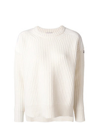 Женский белый вязаный свитер от Moncler