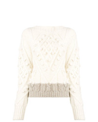 Женский белый вязаный свитер от Moncler