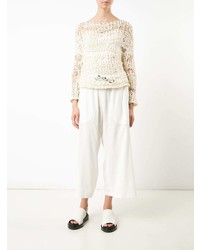 Женский белый вязаный свитер от Isabel Benenato