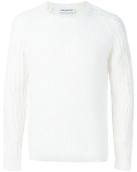 Мужской белый вязаный свитер от Neil Barrett
