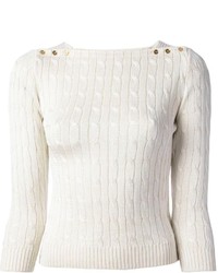 Женский белый вязаный свитер от Ralph Lauren