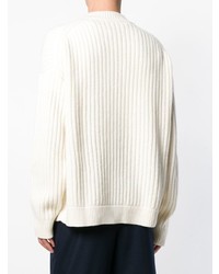 Мужской белый вязаный свитер от Jil Sander