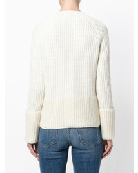 Женский белый вязаный свитер от Moncler