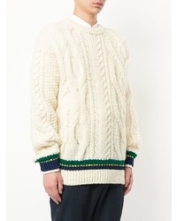 Мужской белый вязаный свитер от Coohem