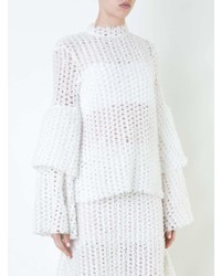 Женский белый вязаный свитер от Macgraw