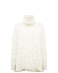Белый вязаный свободный свитер от Adam Lippes