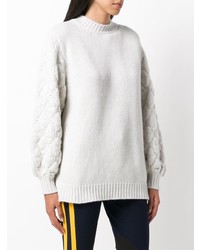 Белый вязаный свободный свитер от Fine Edge