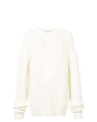 Белый вязаный свободный свитер от JW Anderson