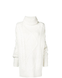 Белый вязаный свободный свитер от Maison Margiela