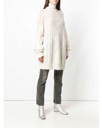 Белый вязаный свободный свитер от Maison Margiela