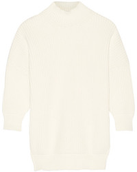 Белый вязаный свободный свитер от Victoria Beckham
