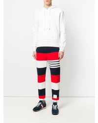 Мужской белый вязаный худи от Thom Browne