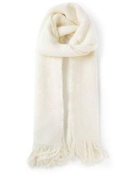 Женский белый вязаный шарф от Giorgio Armani