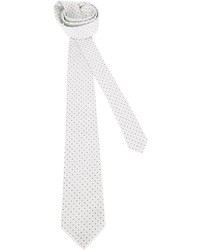 Белый галстук в горошек