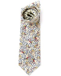 Мужской белый галстук с принтом от Dolce & Gabbana