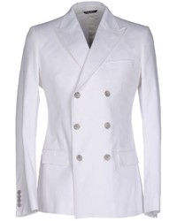 Белый двубортный пиджак