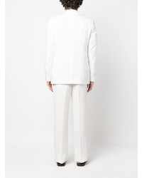 Мужской белый двубортный пиджак в вертикальную полоску от Lardini