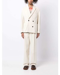 Мужской белый двубортный пиджак с вышивкой от Paul Smith