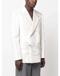 Мужской белый двубортный пиджак с принтом от Off-White