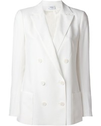 Женский белый двубортный пиджак от Akris