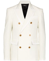 Мужской белый двубортный пиджак от Amiri