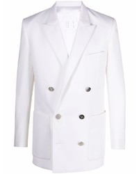 Мужской белый двубортный пиджак от Balmain