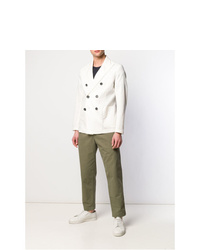 Мужской белый двубортный пиджак от Barena