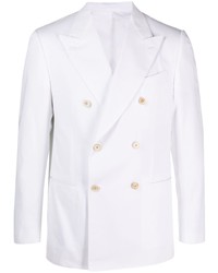 Мужской белый двубортный пиджак от Caruso