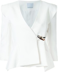 Женский белый двубортный пиджак от CHRISTOPHER ESBER