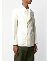Мужской белый двубортный пиджак от Maison Margiela
