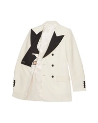 Мужской белый двубортный пиджак от Gucci