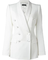 Женский белый двубортный пиджак от Dolce & Gabbana
