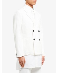 Мужской белый двубортный пиджак от Prada