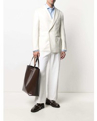 Мужской белый двубортный пиджак от Corneliani